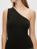 Lura One Shoulder Top - Black Lurex