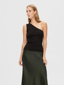 Lura One Shoulder Top - Black Lurex