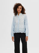 Tatiana Embroidered Shirt - Cashmere Blue