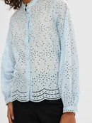 Tatiana Embroidered Shirt - Cashmere Blue