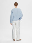 Selma V Neck Jumper - Cashmere Blue