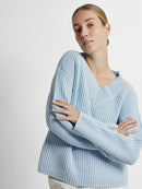 Selma V Neck Jumper - Cashmere Blue