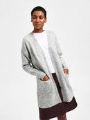 Lulu Long Cardigan - Light Grey Melange