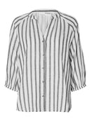 Alberta 3/4 Stripe Shirt - Snow White/black Stripe