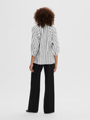 Alberta 3/4 Stripe Shirt - Snow White/black Stripe