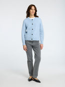 Lulu Knit Short Cardigan - Cashmere Blue Melange