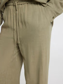 Viva-Gulia Long Linen Trousers - Vetiver