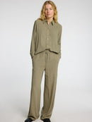 Viva-Gulia Long Linen Trousers - Vetiver