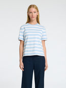 Essential Striped Boxy Tee - Cashmere Blue Bright White