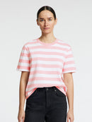 Essential Striped Boxy Tee - Bleached Mauve Bright White