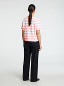 Essential Striped Boxy Tee - Bleached Mauve Bright White