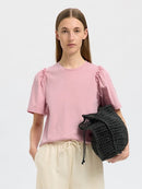 Penelope Ruffle T-Shirt - Bleached Mauve