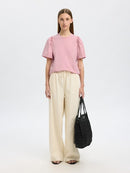 Penelope Ruffle T-Shirt - Bleached Mauve