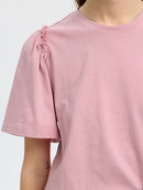 Penelope Ruffle T-Shirt - Bleached Mauve