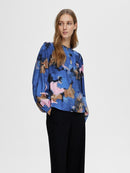 Mariette AOP Top - Dark Sapphire Print