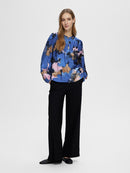 Mariette AOP Top - Dark Sapphire Print