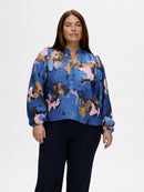 Mariette AOP Top - Dark Sapphire Print