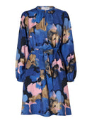 Mariette AOP Dress - Dark Sapphire Print