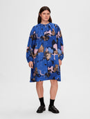 Mariette AOP Dress - Dark Sapphire Print