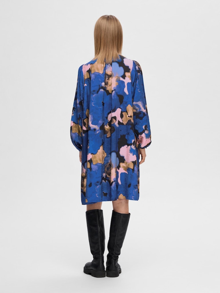 Mariette AOP Dress - Dark Sapphire Print