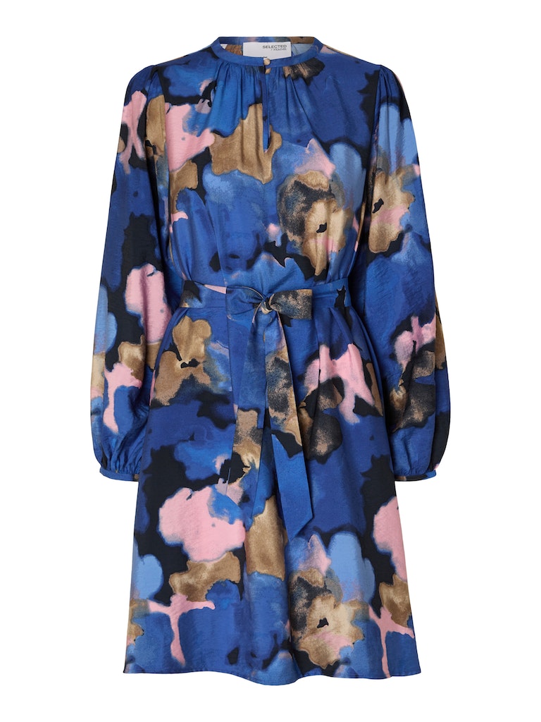Mariette AOP Dress - Dark Sapphire Print