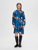 Mariette AOP Dress - Dark Sapphire Print
