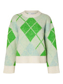 Lipka Round Neck Jumper - Birch/blue/green