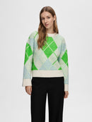 Lipka Round Neck Jumper - Birch/blue/green