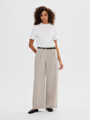 Merla Extra Wide Trouser - Greige