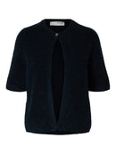 Sia Ras 2/4 Rib Cardigan - Dark Sapphire Melange