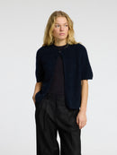 Sia Ras 2/4 Rib Cardigan - Dark Sapphire Melange