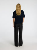 Sia Ras 2/4 Rib Cardigan - Dark Sapphire Melange