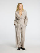 Margo Wide Leg Linen Blend Trouser - Sepia Tint
