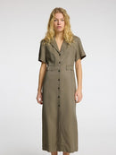 Natuk Button Ankle Dress - Vetiver