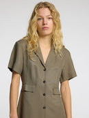 Natuk Button Ankle Dress - Vetiver