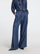 Janna Chambray Trouser - Dark Blue