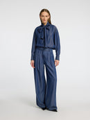 Janna Chambray Trouser - Dark Blue