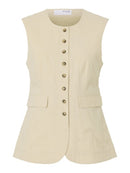 Iluna Button Waistcoat - Sandshell