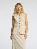 Iluna Button Waistcoat - Sandshell