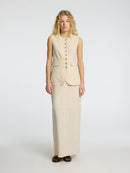 Iluna Button Waistcoat - Sandshell