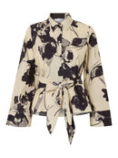 Aviana Print Wrap Top - Birch/donella