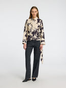 Aviana Print Wrap Top - Birch/donella