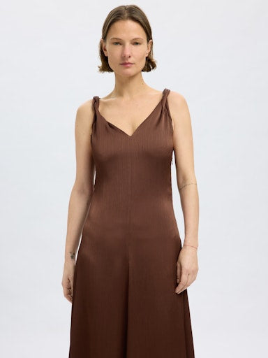 Nora Ankle Strap Dress - Chestnut