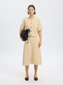 Alma Short Sleeve Cardigan - Birch