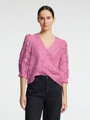 Sadie 3/4Sleeve VNeck Top - Rosebloom