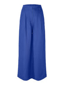 Lyra Wide Linen Trouser - Dazzling Blue