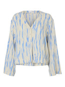 Baela Print V Neck Blouse - Birch Print