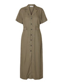 Natuk Button Ankle Dress - Vetiver