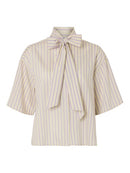 Lana Juno Bow Shirt - Birch/first Bloom