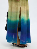 Vilmi Print Slit Skirt - Chestnut Print